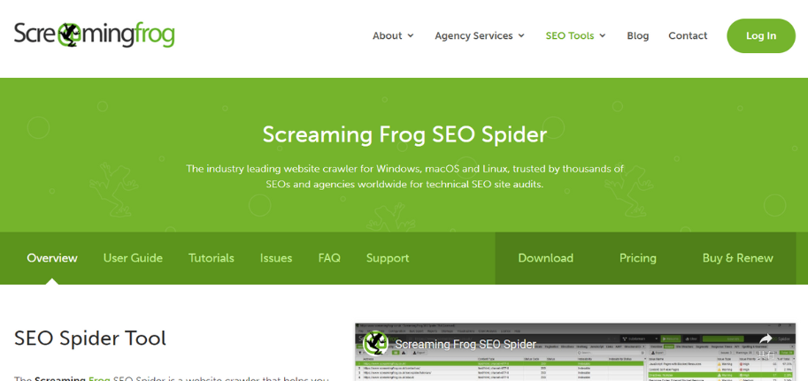 SEO内部対策ツールのテクニカルSEOツール「Screaming Frog SEO Spider」